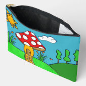 キュートな赤いキノコ アクセサリーポーチ (見開き)