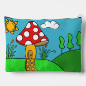 キュートな赤いキノコ アクセサリーポーチ (裏面)