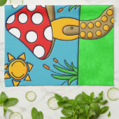 キュートな赤いキノコ キッチンタオル (折り畳み)