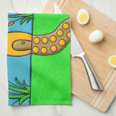 キュートな赤いキノコ キッチンタオル (四つ折り)