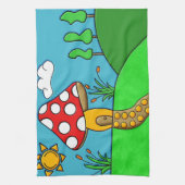 キュートな赤いキノコ キッチンタオル (縦)