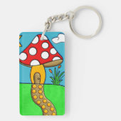 キュートな赤いキノコ キーホルダー (裏面)