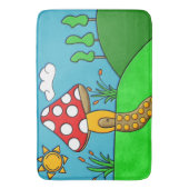 キュートな赤いキノコ バスマット (正面縦)