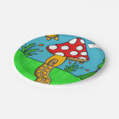 キュートな赤いキノコ ペーパープレート (アングル)
