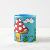 キュートな赤いキノコ マグカップ (中央)