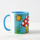 キュートな赤いキノコ マグカップ (左)