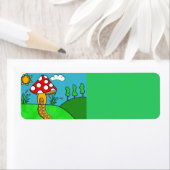 キュートな赤いキノコ ラベル (インサイチュ)