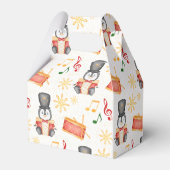 キュートな赤いクリスマスのナツクラッカーペンギン フェイバーボックス (裏面サイド)