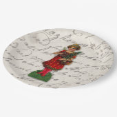 キュートな赤いクリスマスの天使ビクトリアン宗教 ペーパープレート (アングル)