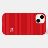 キュートな赤いストライプのクリスマスイニシャル Case-Mate iPhoneケース (裏面 (横))