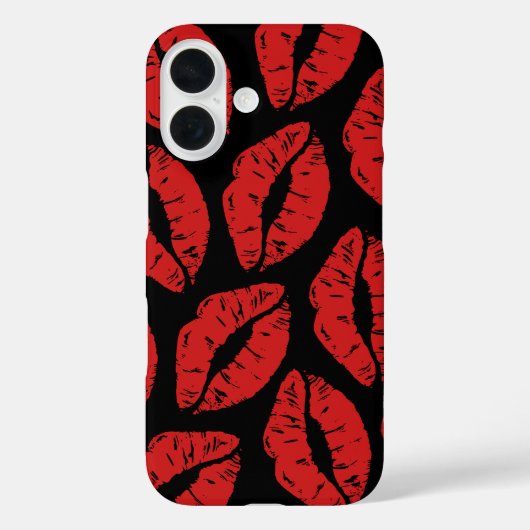 キュートな赤い口紅のキス 唇のパターン Case-Mate iPhoneケース (裏面)