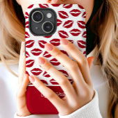 キュートな赤い口紅キスのスクリプトネーム Case-Mate iPhoneケース