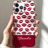 キュートな赤い口紅キスのスクリプトネーム Case-Mate iPhoneケース