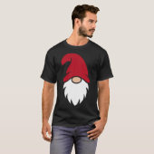 キュートな赤い帽子のクリスマス・ノーム Tシャツ (正面フル)