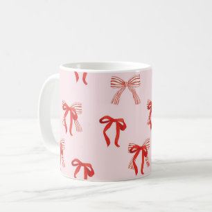 キュートな赤い弓のクリスマスマグカップ コーヒーマグカップ