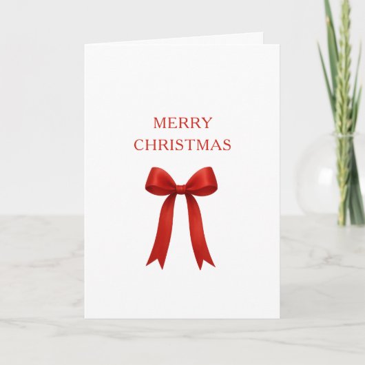 キュートな赤い弓メリークリスマス シーズンカード (正面)