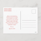 キュートな赤い弓メリークリスマス シーズンポストカード (裏面)