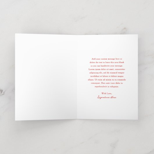 キュートな赤い弓メリークリスマス 箔シーズンカード (内側レイダウン)