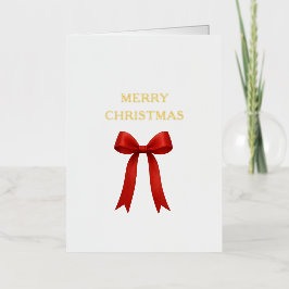 キュートな赤い弓メリークリスマス 箔シーズンカード