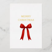 キュートな赤い弓メリークリスマス 箔シーズンカード (正面)