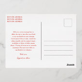 キュートな赤い弓メリークリスマス 箔シーズンポストカード (裏面)