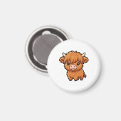 キュートな赤ちゃんハイランドカウマグネット マグネット (正面/裏面)