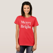 キュートな赤と白のクリスマスの輝き Tシャツ (正面フル)