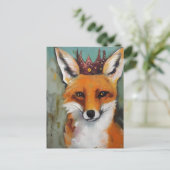 キュートな赤キツネインザクラウン ポストカード (スタンド正面)