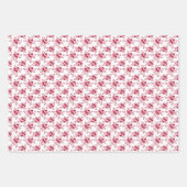 キュートな赤バラのモチーフ柄ラッピング紙シート ラッピングペーパーシート (正面2)