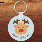 キュートな赤鼻のトナカイ メリークリスマス キーチェーン (正面)