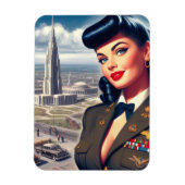 キュートな軍人女性 マグネット (縦)