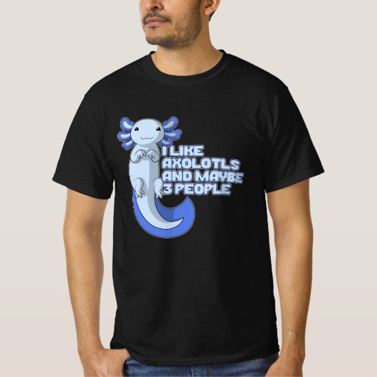 キュートな軸索 | Axolotlsと多分3人が好き Tシャツ (正面)