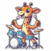 キュートな遊キリンのドラム シール (正面)