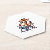 キュートな遊キリンのドラム ペーパーコースター (アングル)