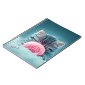 キュートな遊子猫とピンクウールボール ノートブック (左側)