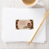 キュートな部族のパターンのフクロウ枝の月の葉エスニカル ラベル (インサイチュ)