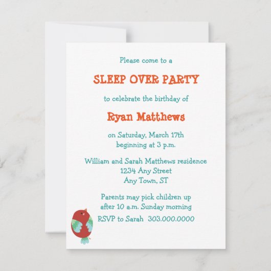 キュートな部族のベアーバースデーパーティーの招待状 招待状 (裏面)