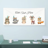 キュートな部族の森林の動物誕生日バナー 横断幕 (トレードショー)