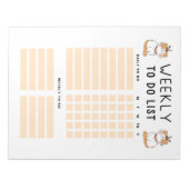 キュートな部族子猫ウィークリーTo Doリスト ノートパッド (正面)