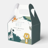 キュートな野生の熱帯性ジャングル動物の赤ちゃんシャワー フェイバーボックス (裏面サイド)