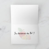 キュートな鉛筆とアップルカラフル先生鑑賞 サンキューカード (内部)