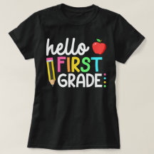 キュートな鉛筆のリボンの1年生の先生のTシャツ