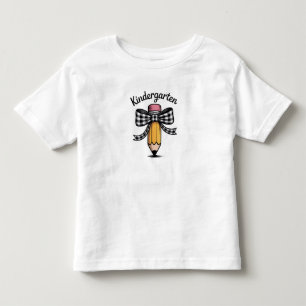 キュートな鉛筆のリボン幼稚園の先生スクール トドラーTシャツ