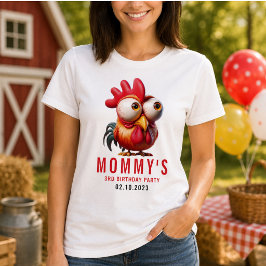 キュートな雄鶏のキャラクター 3歳の誕生日パーティー Tシャツ