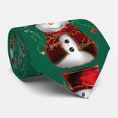 キュートな雪だるまのクリスマス ネクタイ (ロール)