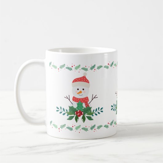 キュートな雪だるまのクリスマス | 祝祭日 コーヒーマグカップ (左)