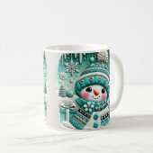 キュートな雪だるま コーヒーマグカップ (正面右)
