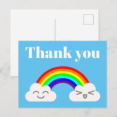 キュートな雲と虹の葉書|過去記事 ポストカード (正面/裏面)