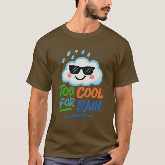キュートな雲のユニセックスダークTシャツ Tシャツ (正面)