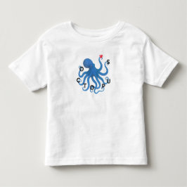 キュートな青いタコの友達 ハート オーシャン スキューバ トドラーTシャツ